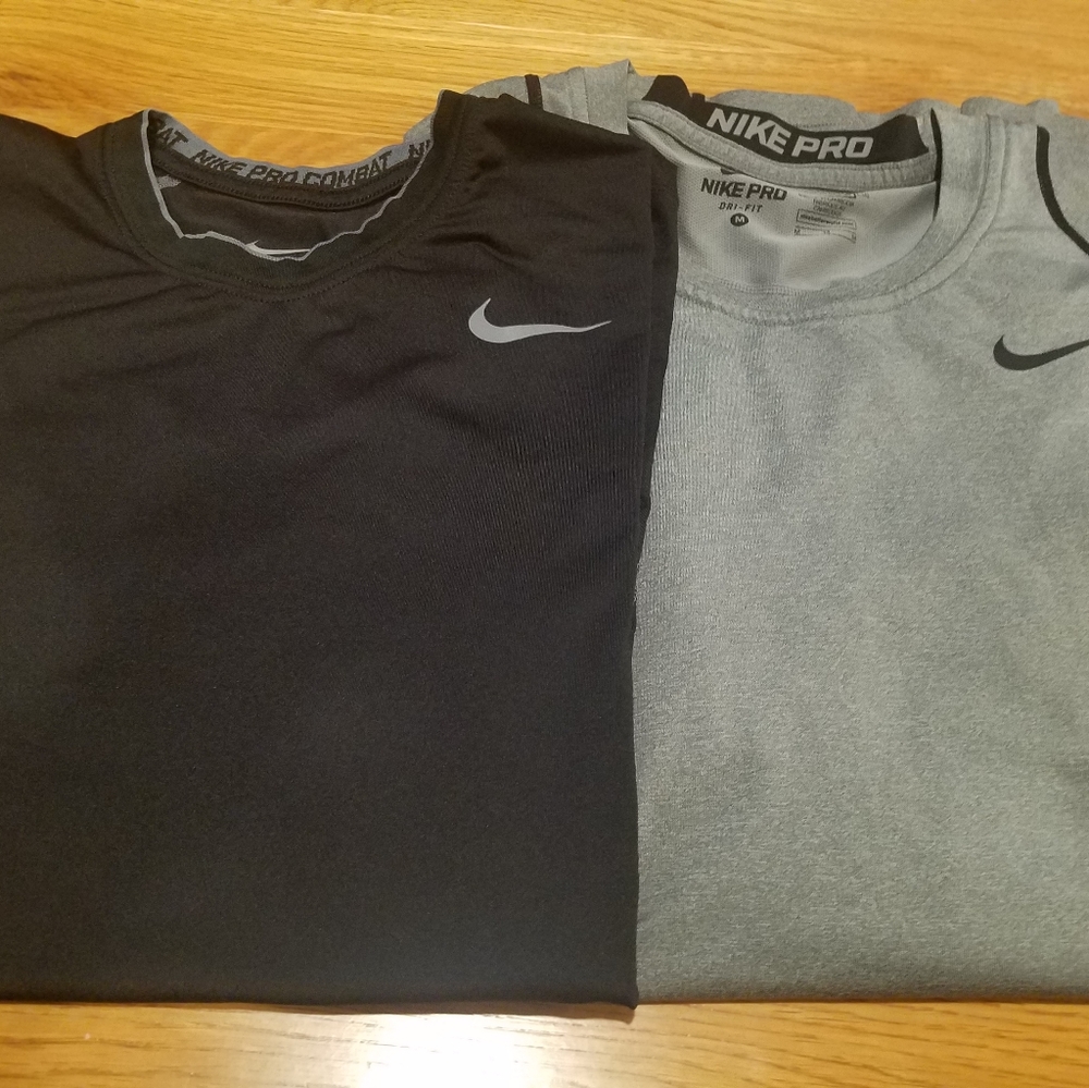 2 Nike Compression shirts short/long sleeve Medium